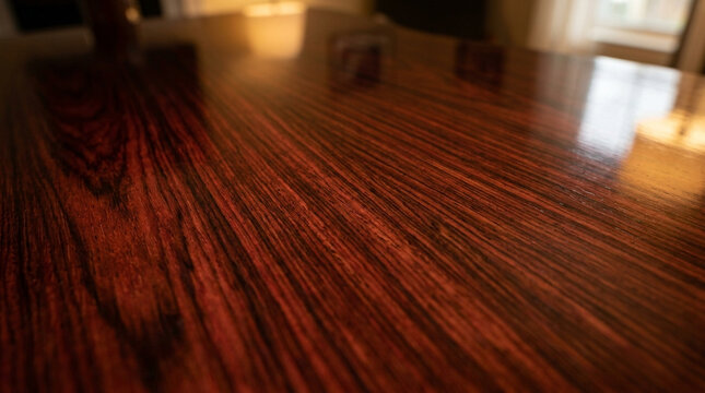 Glossy Dark Rosewood Texture Background with Reflection