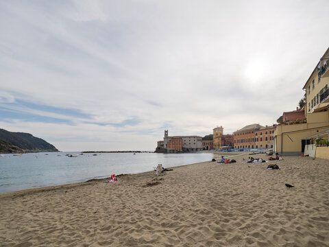 Detail of houses in sestri levante a beutiful village in liguria