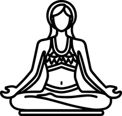 Obraz premium Meditating Woman Lotus Pose - Silhouette Yoga Figure