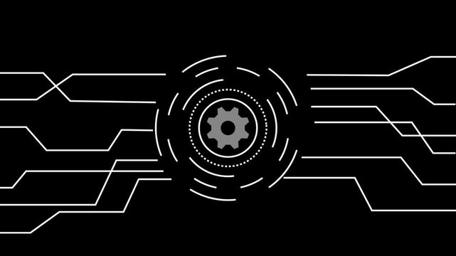 Technology multicolor AI circuit board background. Glowing neon Computer motherboard with icon , Neon AI text and circuit lines icon animation . MK ANIMATION