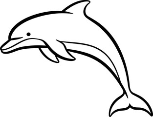 Simple line drawing of a happy dolphin leaping © Brian