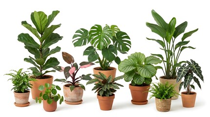Fototapeta premium Variety of potted houseplants on display.