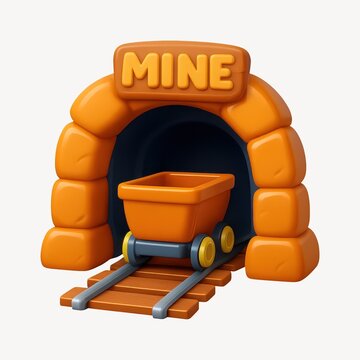 Cartoon mine entrance illustration.