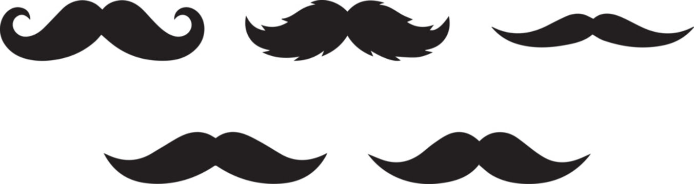 Five_mustache_silhouettes_white