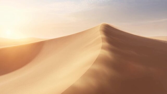 ​Cinematic desert sand dune background at sunset for corporate presentation and marketing
