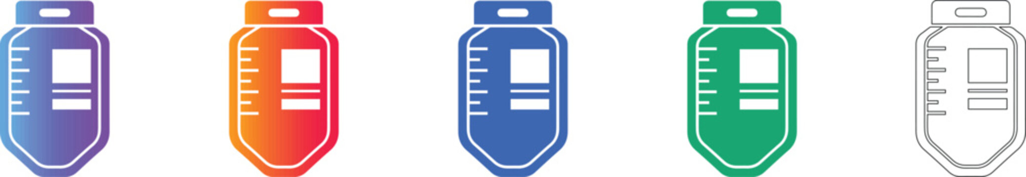 IV Infusion Bag Medical Icons