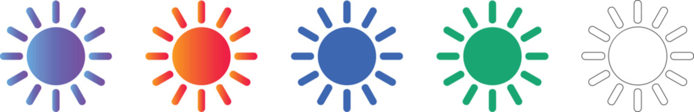 Sun Weather Forecast Icon Set
