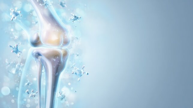 3D Medical Anatomical Illustration of Osteoarthritis Demonstrating Articular Cartilage Degeneration, Joint Inflammation, Bone Spurs and Synovial Damage Inside Human Knee Joint, Orthopedic Visual 