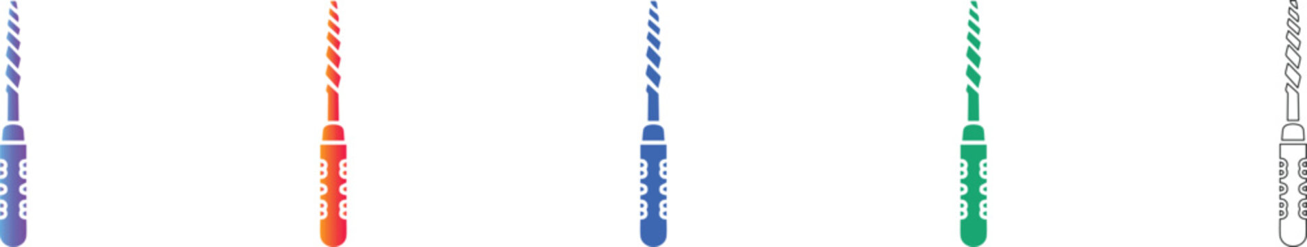 Endodontic File Icon Set for Dental Practice