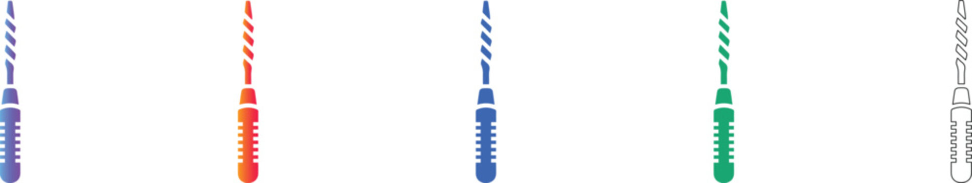 Dental File Icon Set for Root Canal Therapy