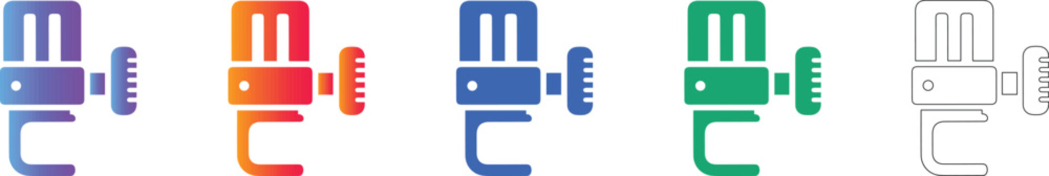 Clamp Tool Icon Set for Industrial Use