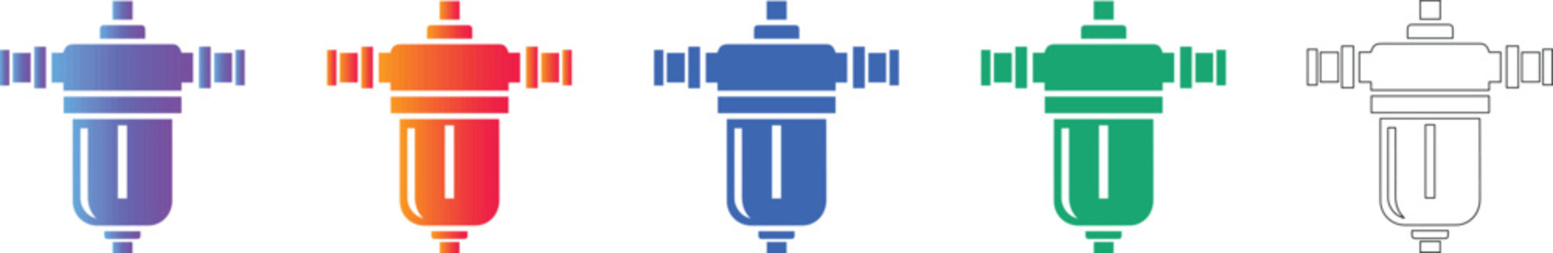 Industrial Water Filter System Icons