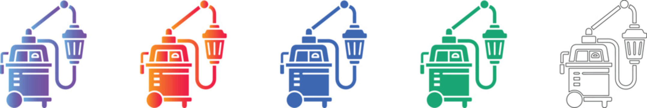 Industrial Vacuum Cleaning System Icons