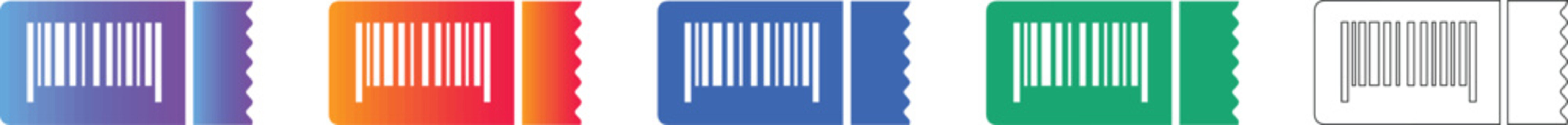 Barcode Ticket Icon Set