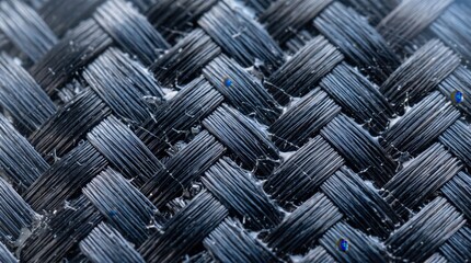 Fototapeta premium Close-Up of Textured Weave Pattern in Dark Fabric Showing Intricate Details and Design Elements