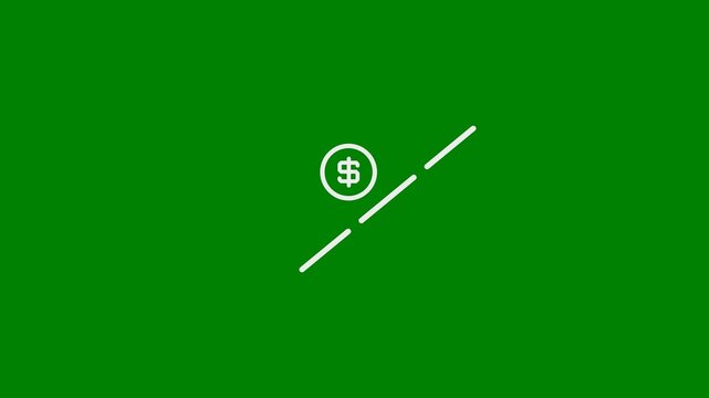 Inflation, Price Increase, Rising Prices, Cost Escalation - Minimal Flat Design Motion Graphics Clip, Green Screen, 7.5% Gray