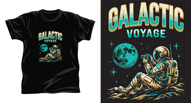 Sci Fi graphic vector t shirt design print.