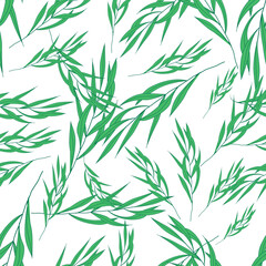 Fototapeta premium Vector leaf and seamless fabric pattern