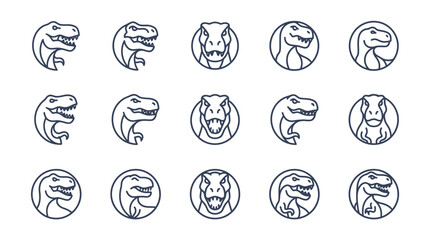 Various dinosaur head icons in profile. © Pemberi