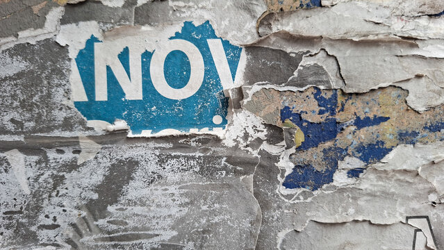 Old and weathered paper, torn and ripped street poster background, messy art collage