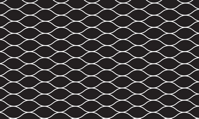 Fototapeta premium Seamless Black and White Wave Pattern Geometric Vector Background with Elegant Monochrome Curved Lines Grid Texture Abstract Fabric Textile Wallpaper Business Presentation Banner