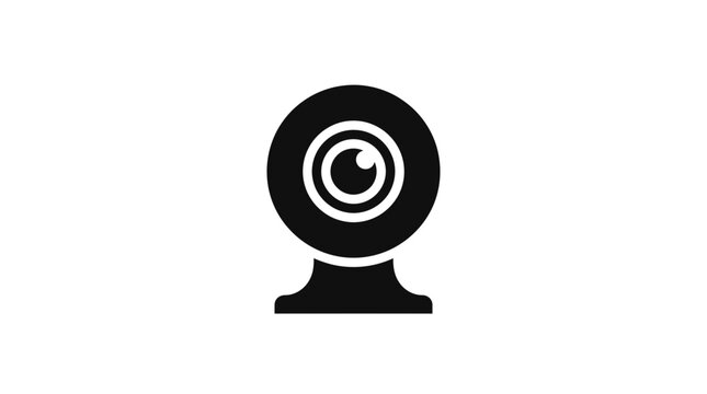 Webcam Icon, Digital Camera Symbol, Modern Technology Silhouette