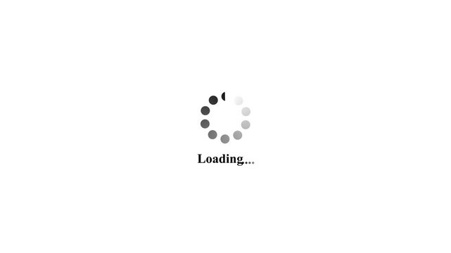 Loading spinner wheel for waiting data transfer refresh reload. Loading circle animation with buffering updating and connecting process. Loading indicator icon for upload download system loading