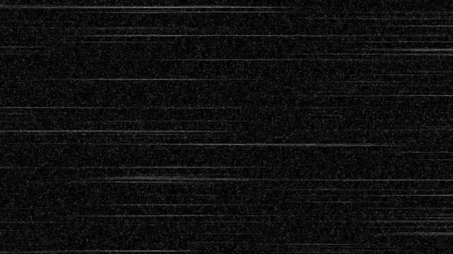 Old TV screen with glitch and static noise effect. Analog broadcast interference and flickering display create retro television animation. No signal, damaged screen