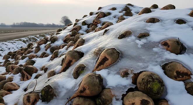 Close up of melting ice with trapped air bubbles.