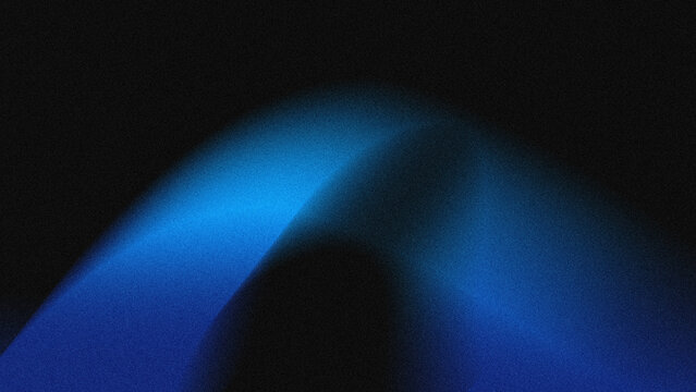 Abstract grainy neon blue light leak background for moody modern design posters