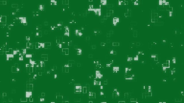 Dynamic wave with connected dots and lines white background. Digital wave background. flickering dot Motion graphic line grid on green screen. technology graphic grid seamless looping. 4k video