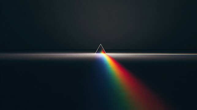dispersion. A beam of sunlight passing through a crystal prism, creating a color spectrum. STEM education sheets, lab safety posters, designed for STEM education and laboratory safety posters.