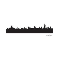 Naklejka premium Mysore india skyline silhouette against a white background