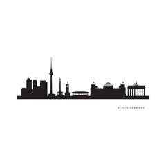 Naklejka premium Berlin germany skyline silhouette against a white background