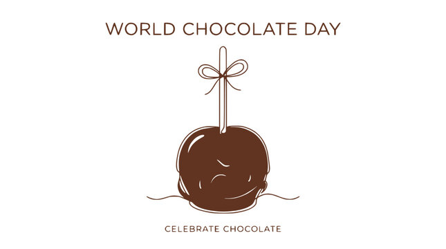 Minimalist World Chocolate Day Vector Illustration with Candy Apple