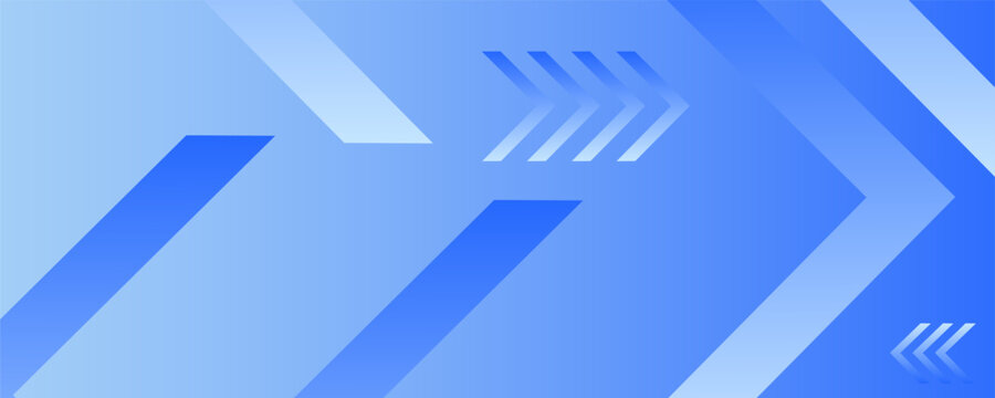 Abstract bright blue arrow shapes pattern background. Simple and trendy banner concept element design. Cool and futuristic background style. Eps10 vector