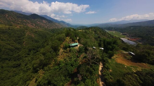 Aerial Video of a Mountain in Benguet, Philippines