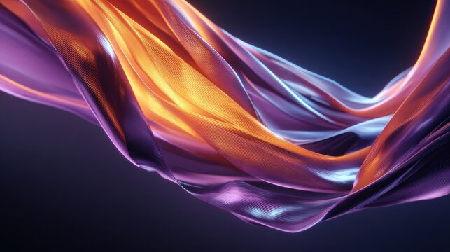 Abstract flowing ribbons in vibrant colors