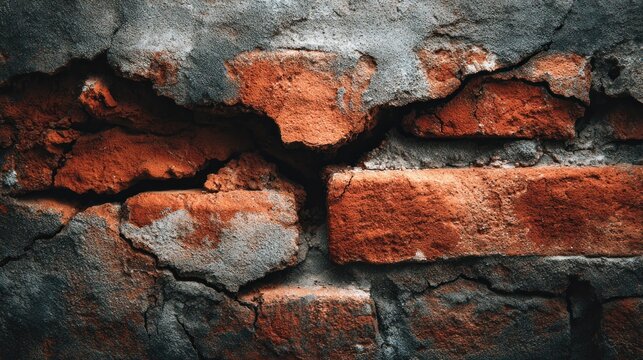 Cracked brick wall texture