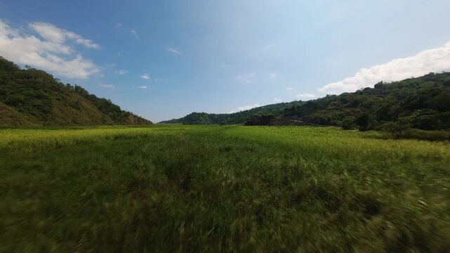 4k Drone Video of a Grassland in Benguet, Philippines