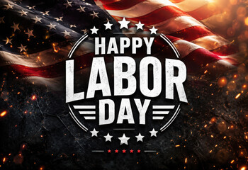 Labor day banner, patriotic background