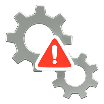 System Settings Error Gear Warning Technical Problem Concept