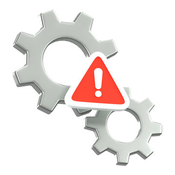 System Settings Error Gear Warning Technical Problem Concept