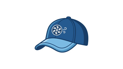 Fototapeta premium Blue Baseball Cap with Circular Logo Design.