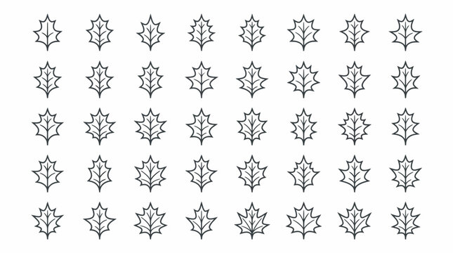 Seamless Pattern of Stylized Maple Leaves on White Background