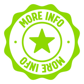 more info seal badge. more info label sticker. Vector sign