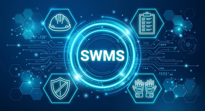 SWMS is a document that sets out the high risk construction work to be carried out at a workplace, the hazards arising from these activities, vector 