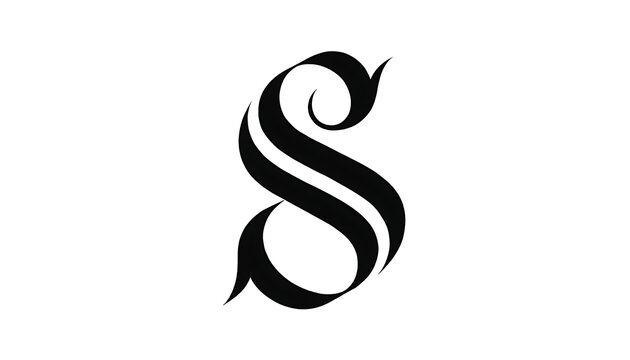 Elegant calligraphy letter s decorative typography design illustration