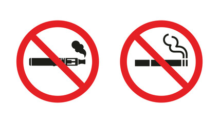 No smoking and no vaping signs on white background © rasheda