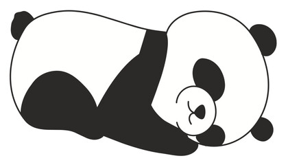Cute sleeping panda cartoon vector illustration with adorable animal character. © 3D Icon